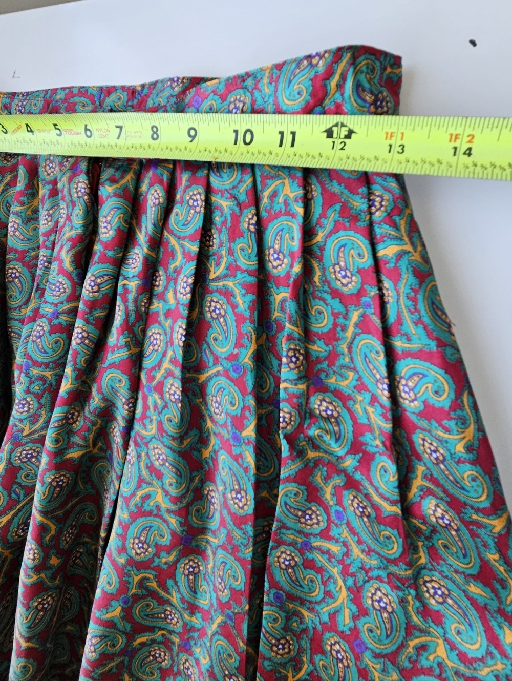Oscar De La Renta Expressions Vintage  Paisley Print Pleated Long Skirt - Picture 7 of 16